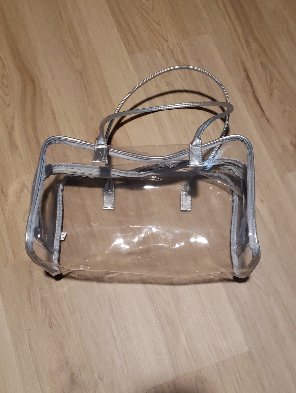 Clear Large Cosmetic Travel Bag with Silver Trim - Women Bags - Picture 1 of 3